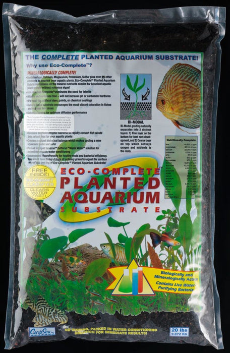 CaribSea Eco-Complete Planted Aquarium Gravel 20lb. Black