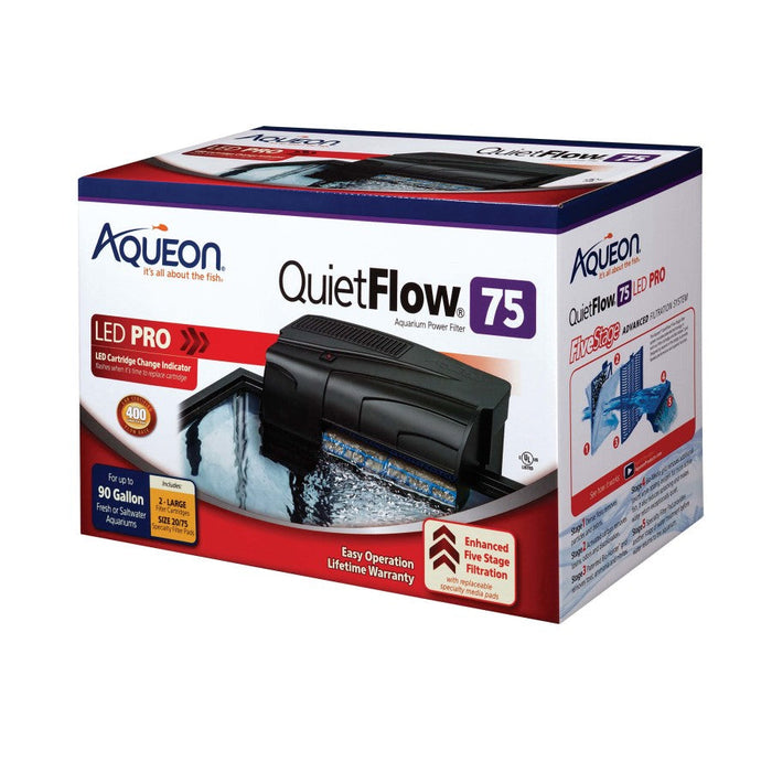 Aqueon QuietFlow LED PRO Aquarium Power Filter Size 75