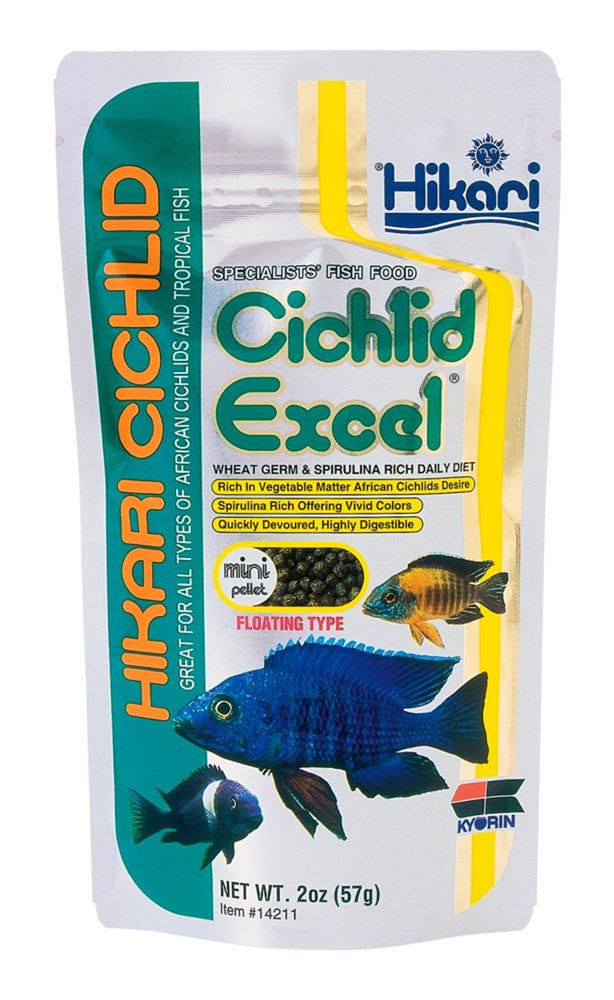 Hikari Cichlid Mini Excel Pellets Fish Food 2 oz