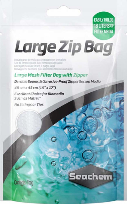 Seachem Laboratories Mesh Filter Bag with Zipper White 1ea/19 In X 17 in, Large-Mesh