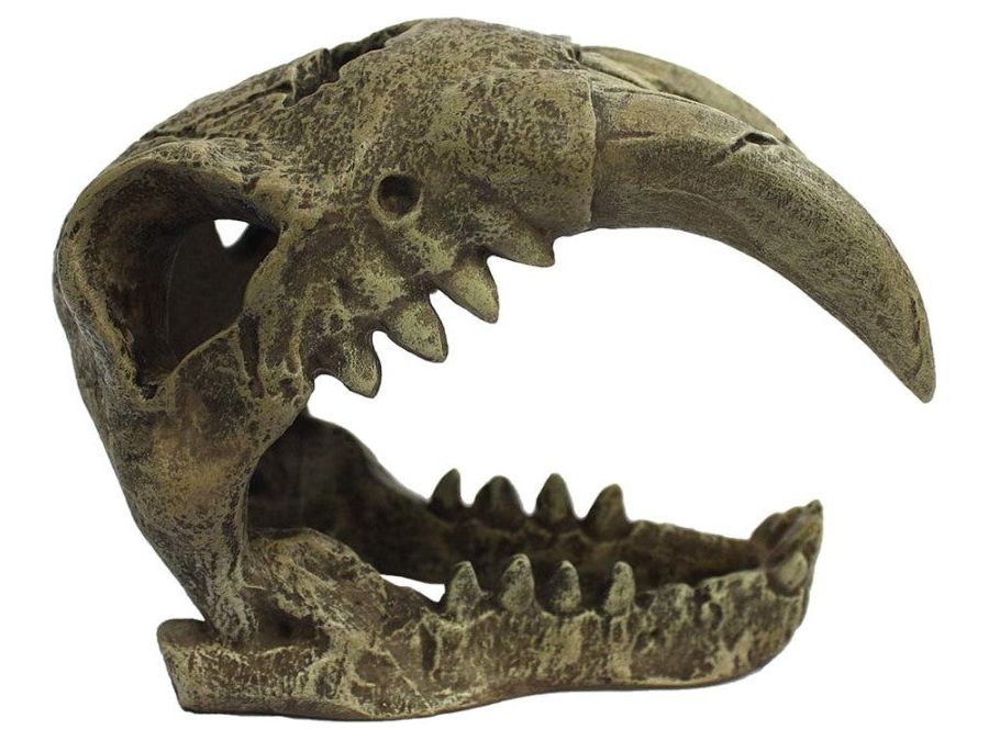 Komodo Larger Saber Tooth Reptile Hideout Gray LG