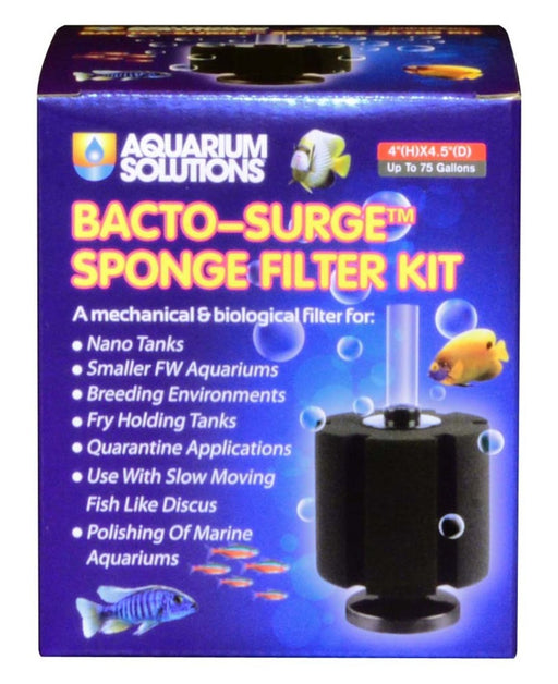 Aquarium Solutions Bacto-Surge Biological Action Sponge Filter Black, Large