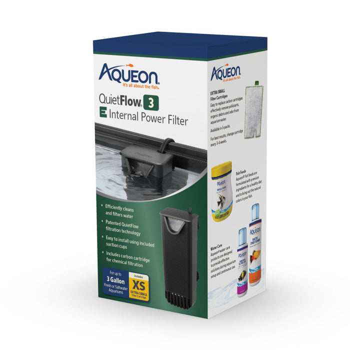 Aqueon QuietFlow E Internal Power Filter, Extra Small, 3 gal