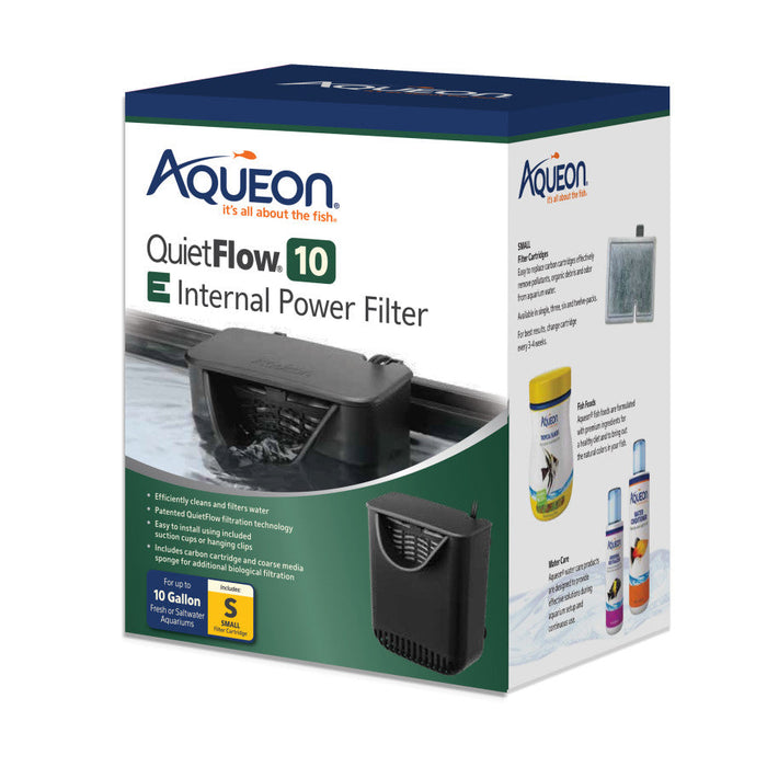 Aqueon QuietFlow E Internal Power Filter, Small, 10 gal